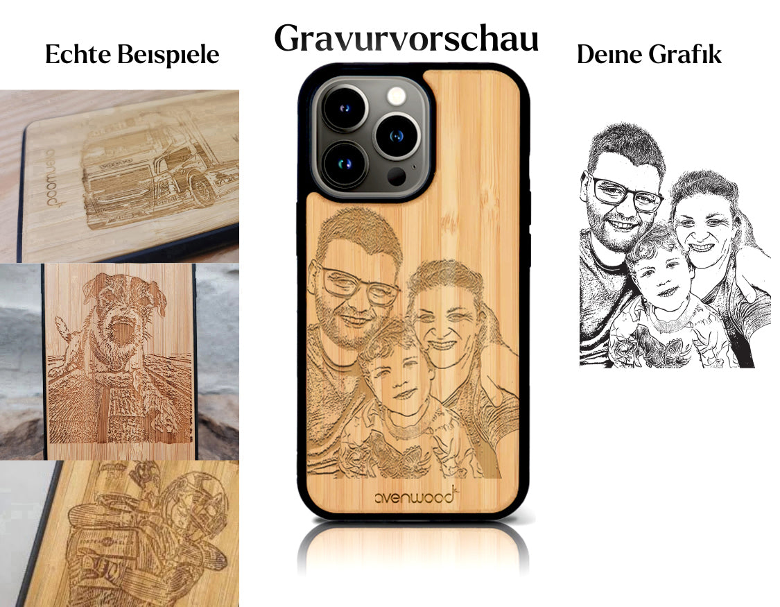 INDIVIDUELL iPhone 14 Pro Max Bambus-Kunststoff